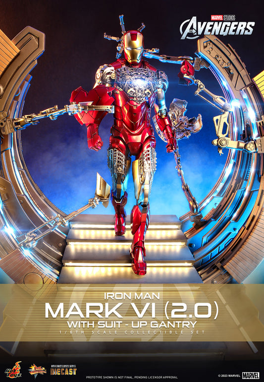 Hot Toys 9121032 Iron Man Mark VI (2.0) with Suit-Up Gantry