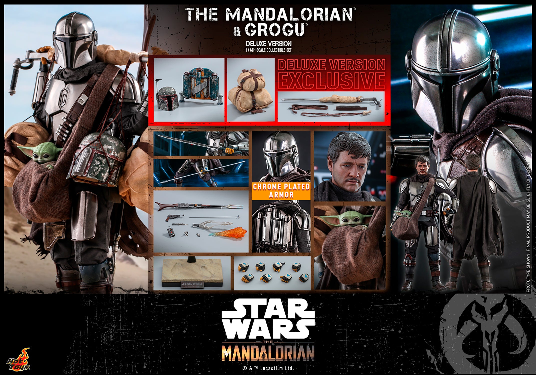 Hot Toys Star Wars The Mandalorian and Grogu Deluxe TMS052 1/6