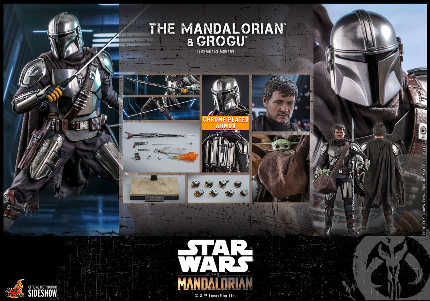 Hot Toys The Mandalorian™ The Mandalorian and Grogu 1/6th TMS051